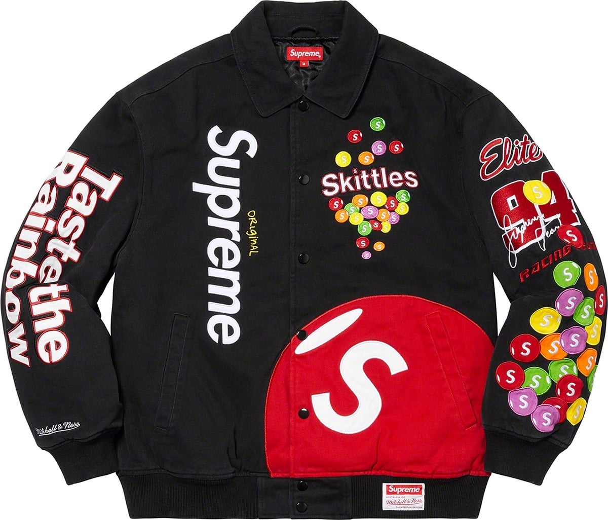 Supreme®/Skittles®/<wbr>Mitchell & Ness® Varsity Jacket view 6